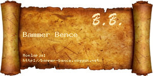 Bammer Bence névjegykártya